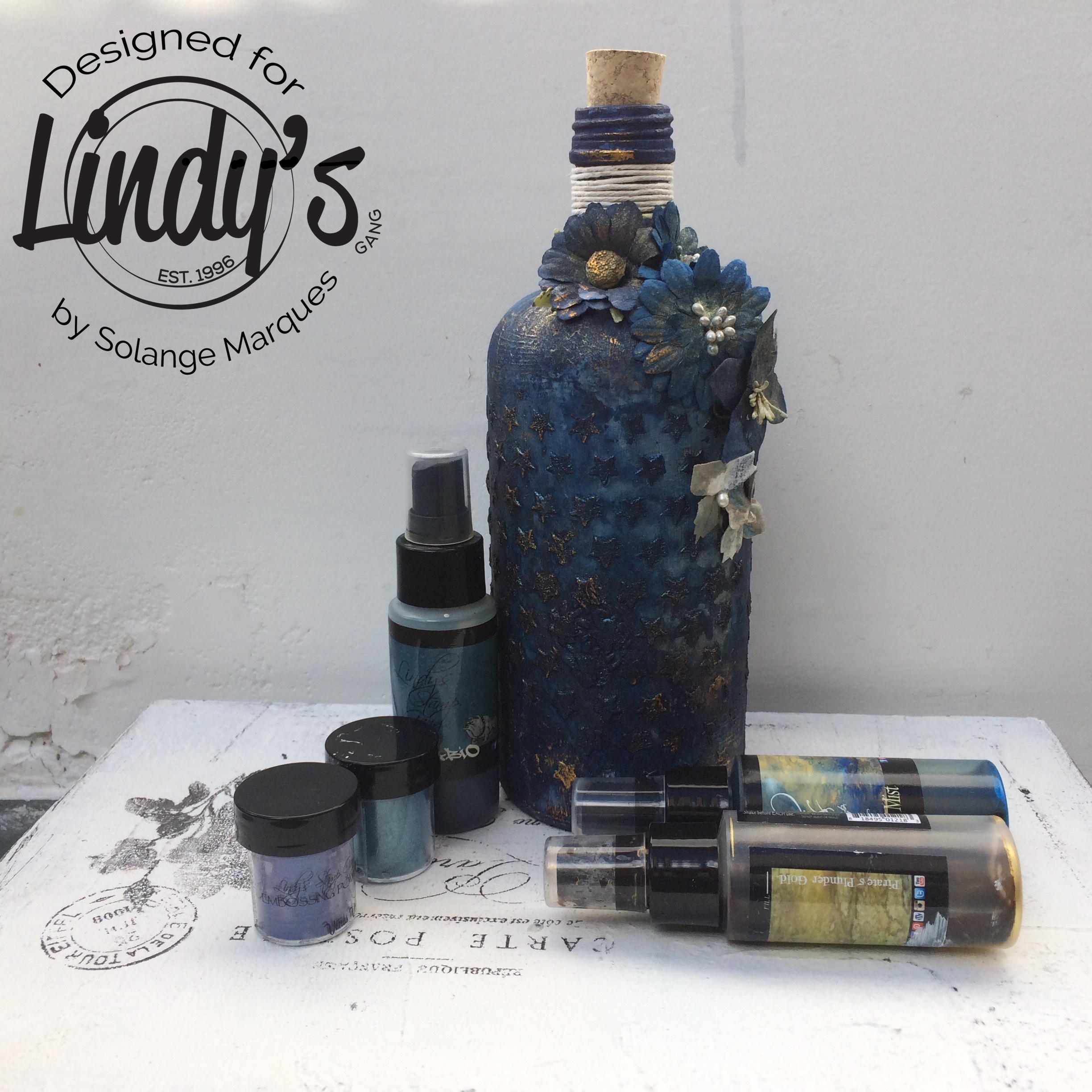 altered bottle by Solange Marques with Lindy's Stamp Gang products-01