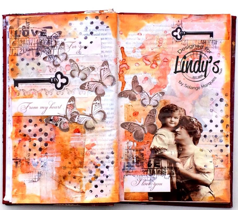 art journal pages by Solange marques with Lindy's Stamp Gang products-06
